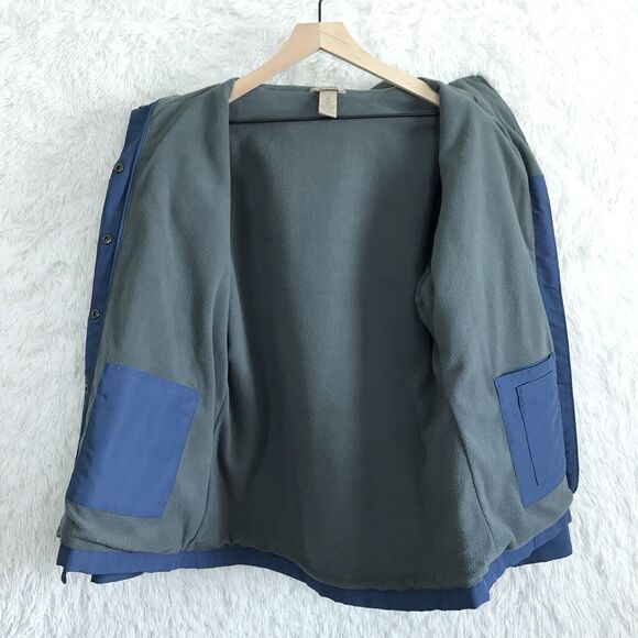 Duluth Trading Nylon Jacket Blue Fleece Lined Full Zip Snap Button Womens Medium - Picture 5 of 9